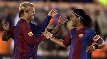 Eiður og Ronaldinho